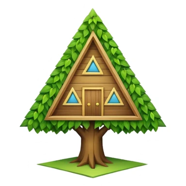 triangle tree house sticker