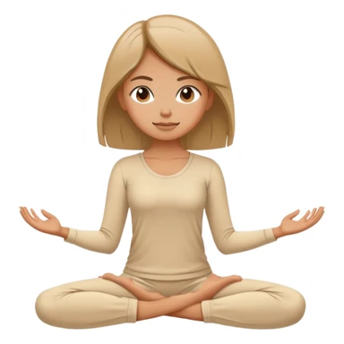 girl does yoga in beige pajamas sticker