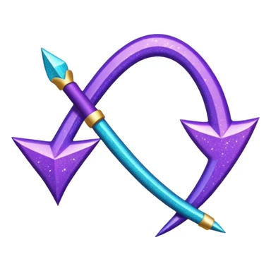 Glitter Roxo e Ciano Flecha sticker