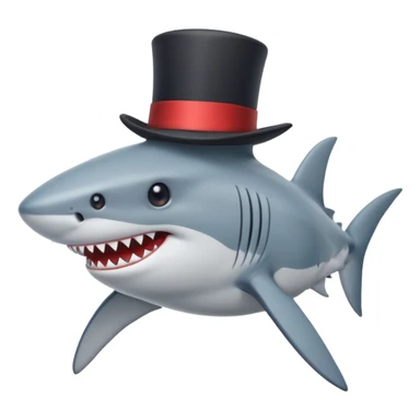 Shark with a top hat sticker