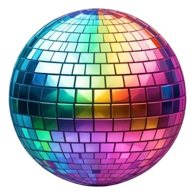 shiny disco ball with colorful reflections sticker