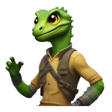 Really cool lizard on a Fortnite sticker