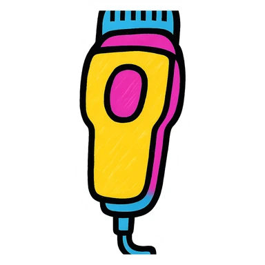 clipper, simple and clear design, vibrant and pop colors icon style sticker