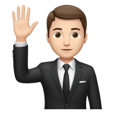 The businessman extends his hand to the side, as if he is about to take something. sticker