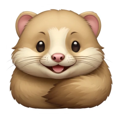 happy ferret smiling with closed eyes sticker