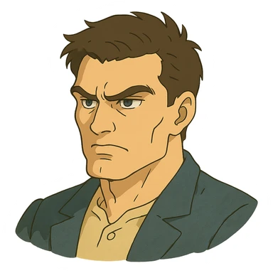 sigma face in ghibli style sticker