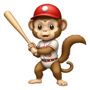 A monkey playing baseball  sticker