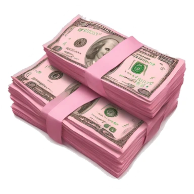 Pink money notes sticker