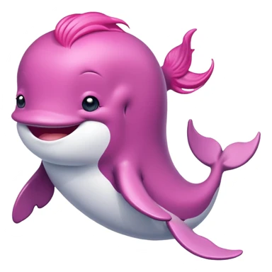 Whale with pink hair dancing sticker