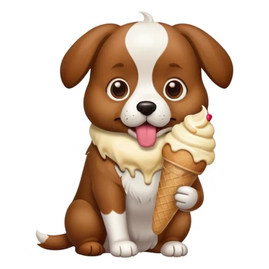 Ein Hund der Eis isst sticker