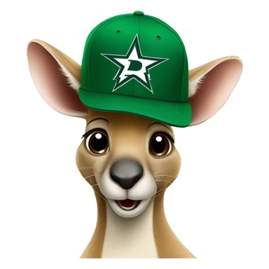 Kangaroo wearing a dallas stars hat sticker
