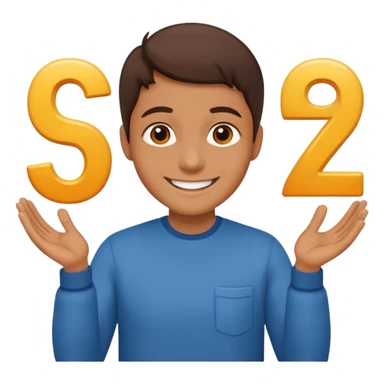 Head with hands holding  6 and 7 sticker