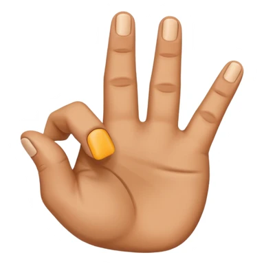 Create downward hand gesture with fingers in letter M sticker