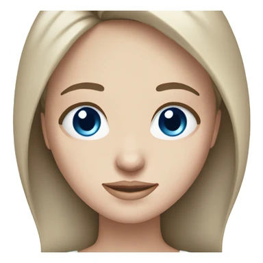 Brunette straight haired girl with pale skin and blue eyes sticker