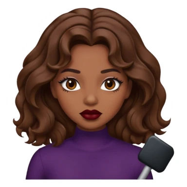 Baddie girl with brown weavy hair sticker