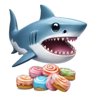 The shark is crying with sweets sticker