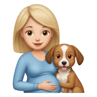 pregnant women dog head sticker