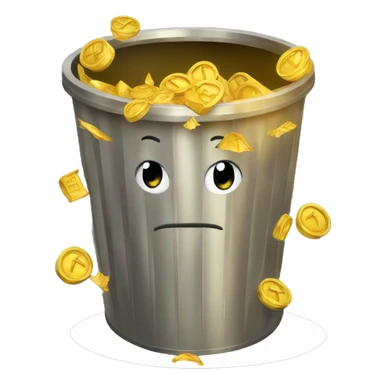 gold in trash can sticker