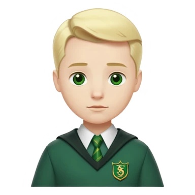 pregnant man in Slytherin uniform, pale skin, short blonde hair slicked back sticker