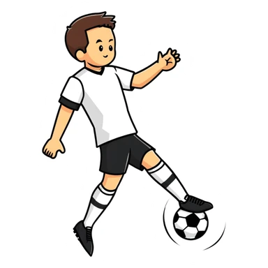 soccer player kicking ball sticker