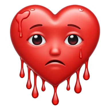Crying love heart  sticker