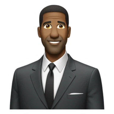 Denzel Washington smirk cartoon wearing suit sticker