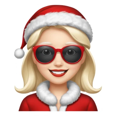 girl Santa with sunglasses sticker