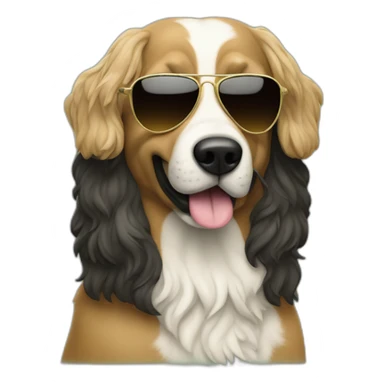 English seepdog sunglasses realist play guitar sticker