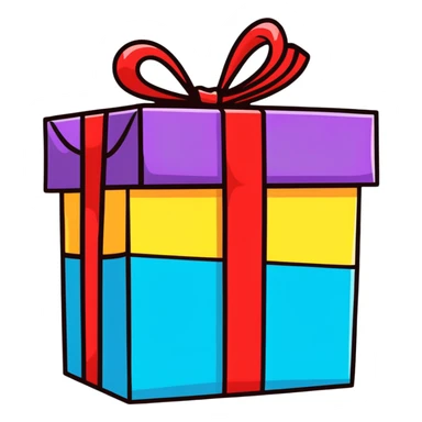 colorful wrapped present sticker