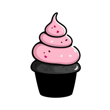 cupcake with pink icing sticker