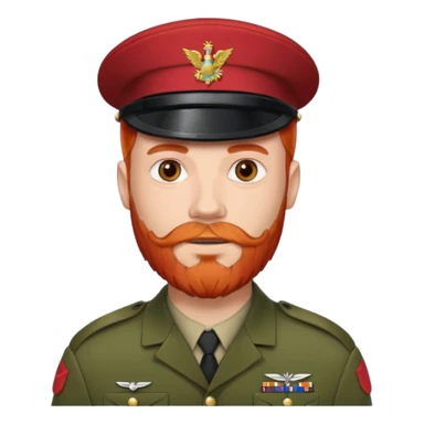 male soldier red hair style and bead sticker