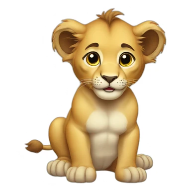 lion cub with diaper  sticker
