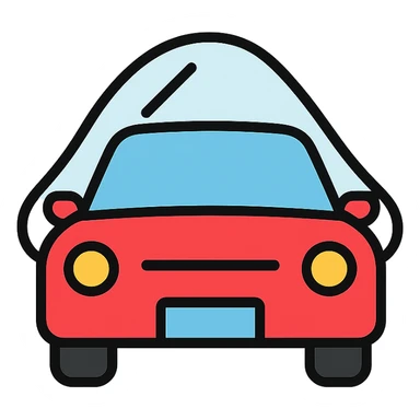 elegant and modern icon of a car covered with a transparent protective film, clean lines and subtle details sticker