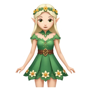 elf wearing flower dress design sticker