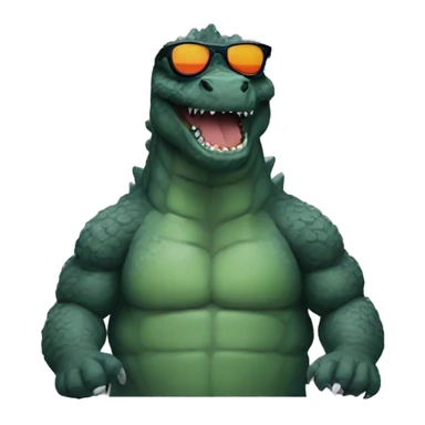Godzilla with sunglasses sticker
