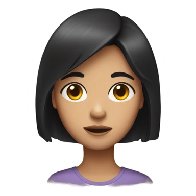 A girl with short dark hair with an ick on her face sticker