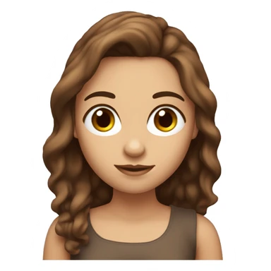 una chica de piel blancas con pelo largo marron y cuernos sticker