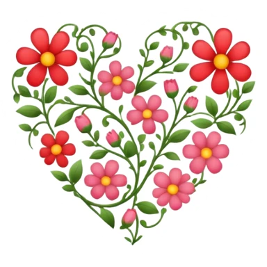 heart shape with flower patterns sticker