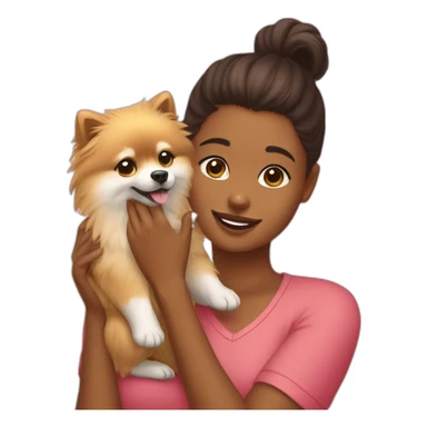 girl-petting-pomeranian sticker