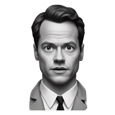 Sociopath Andrew Scott as Tom Ripley black and white sticker