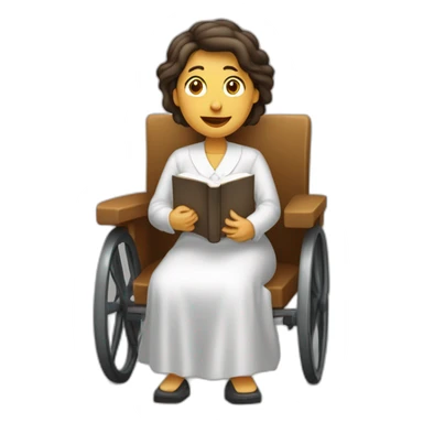 Mujer en silla de ruedas, predicando como Testigo de Jehová con la Biblia sticker