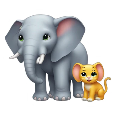 cat and elephant sticker