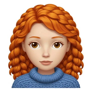 Knitted ginger woman face sticker