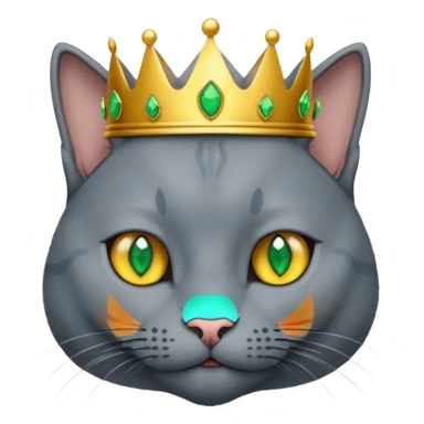 Russian blue cat with crown sticker