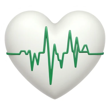 Cœur blanc avec lignes ECG intégrées sticker
