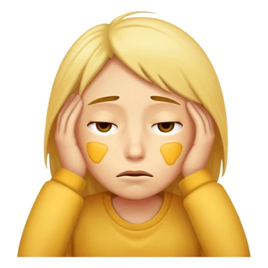 Tired exhausted yellow face sticker