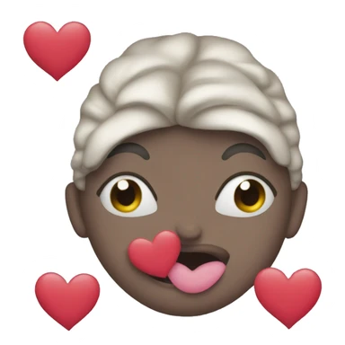 kiss face with hearts sticker