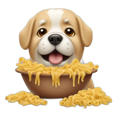 fat dog eating pasta sticker