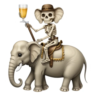 Skeleton Rider on elephant, Drinking. sticker