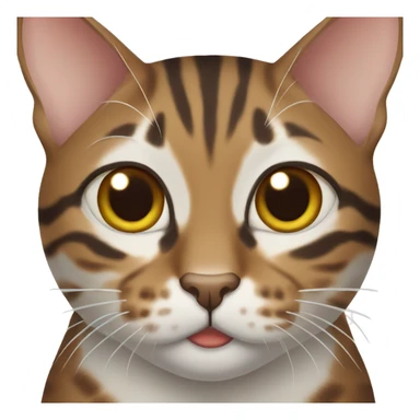 Brown and white bengal cat sticker